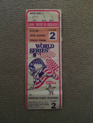 1980 World Series Ticket Stub Game 2 Royals Phillies
