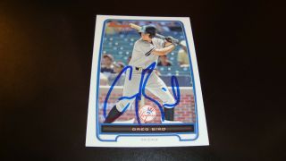 Greg Bird York Yankees Signed Auto Autographed 2012 Bowman 1st Card