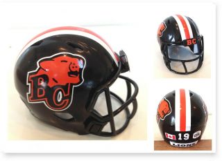 Custom For 2019 Bc Lions Black 2 " Pocket Pro Football Helmet