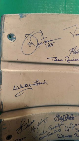 Yankee Stadium Seat Back Signed By 23.  With Steiner LOA - Yankee rarity. 2
