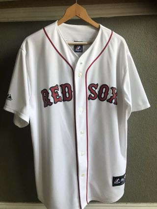 Boston Red Sox Jersey L Mlb Majestic Baseball - Letter Stitching White Red