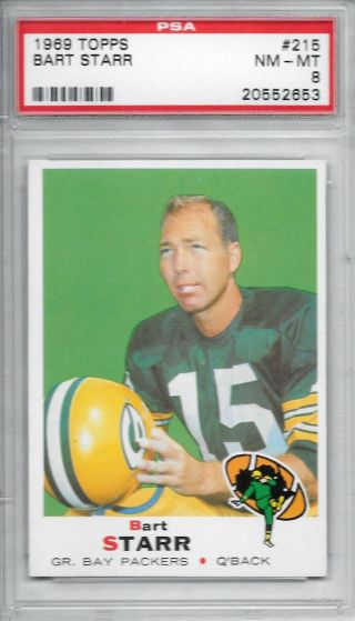 1969 Topps Bart Starr 215 Psa 8 Hof Packers