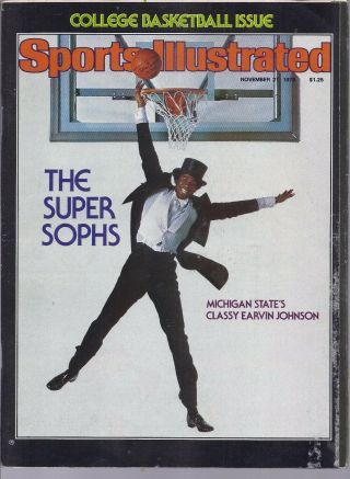 1978 Sports Illustrated College Basketball Magic Johnson Cover; No Label