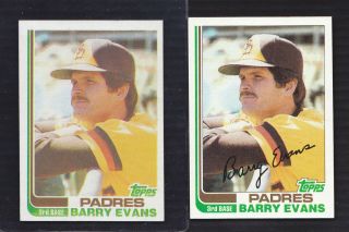 1982 Topps Pure True Blackless 541 Barry Evans Padres Scarce B Sheet Error