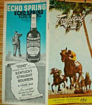 Tropical Park Miami Florida Horse Racing Program Thur Dec 13 1951/12th Day