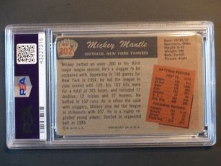 1955 Bowman Mickey Mantle 202 PSA 1 PR (MC) York Yankees PSA Label 2