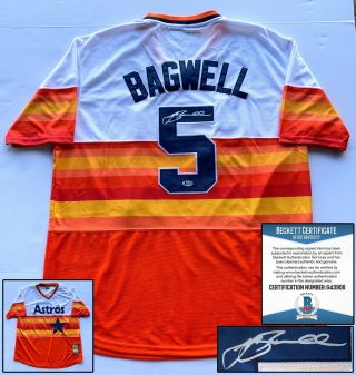 Jeff Bagwell Houston Astros Signed Jersey Beckett Bas