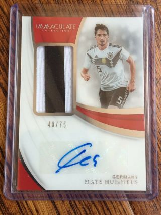 2019 Panini Immaculate - 2 Color Patch Autograph - Mats Hummels - 40/75 - Germany