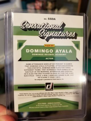 2019 Donruss Domingo Ayala autograph 03/10 2