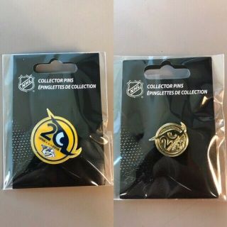 Two (2) Nashville Predators Hockey Nhl Lapel Pins