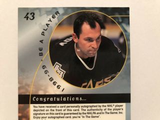 1998 In the Game Be A Player Silver Autographs 43 Sergei Zubov Dallas Stars Auto 5