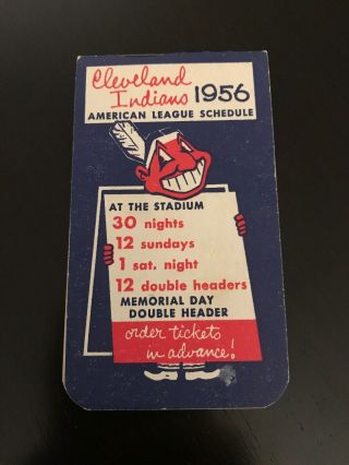 1956 Cleveland Indians Baseball Pocket Schedule
