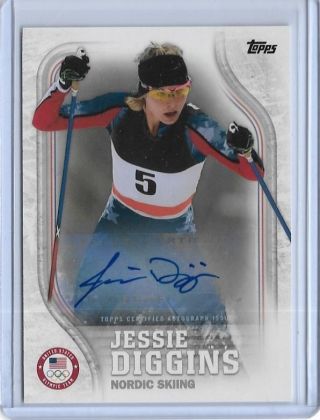 Rare 2018 Topps Olympics Jessie Diggins Nordic Skiing Autograph /30 Card Usa - 11