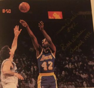Lakers Auto Signed Autograph Jerry West Jerry Buss Pat Riley James Worthy,  More 4