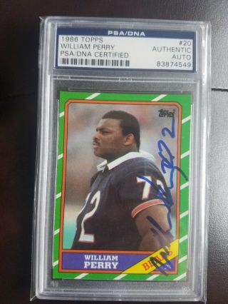 William Refrigerator Perry Signed Card