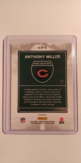 2018 DONRUSS OPTIC DOWNTOWN ANTHONY MILLER CHICAGO BEARS RC SP SSP 2