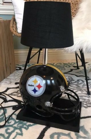 Pittsburgh Steelers Mounted Full Size Football Helmet Nfl Lamp Rare