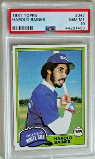 1981 Topps Harold Baines 347 Chicago White Sox Rookie Card Psa 10 Gem