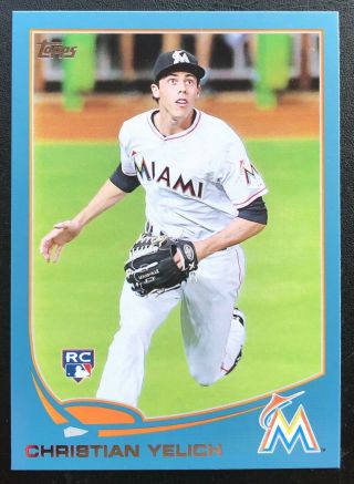 Christian Yelich Walmart Blue Border Rookie Us290 Rc Sp 2013 Topps Update