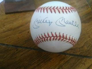 Mickey Mantle Hand Signed Autographed Official American League Baseball With