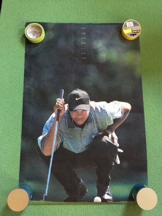 1997 Tiger Woods " The Eyes Have It " Golf Rookie Poster Nike