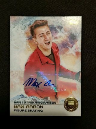 2014 Topps Us Olympic Cards Auto Autograph Signed Max Aaron /15 Figure Skating