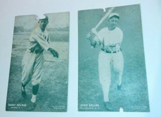 Vintage Antique Exhibit Supply Co Baseball Cards Harry Heilman & Eddie Collins