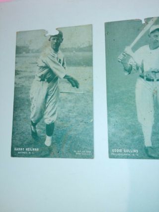 Vintage Antique Exhibit Supply Co Baseball Cards Harry Heilman & Eddie Collins 4