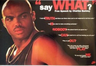 Rare 1992 Nike Sir Charles Barkley ”say What” Poster Factory