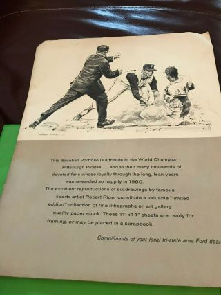 1961 Pittsburgh Pirates Ford Lithograph Complete Set 6 Clemente - Nm W/mag Rare