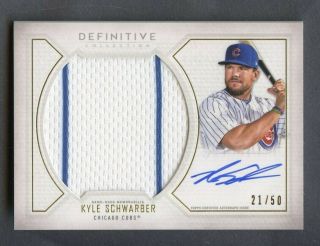 2019 Topps Definitive Kyle Schwarber Jumbo Patch Auto 21/50 Chicago Cubs