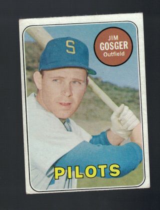 1969 Topps Baseball No.  482 Jim Gosger White Letter Variation Seattle Pilots