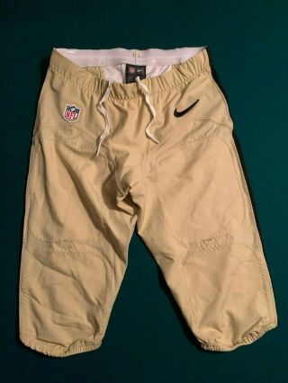 Orleans Saints Size 34 Short Game Worn /issue Drawstring Nike Football Pants