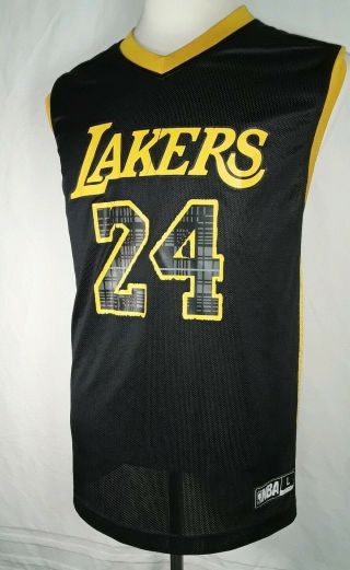 Kobe Bryant Los Angeles Lakers 24 Black color Jersey Men’s Size Large NBA brnd 3