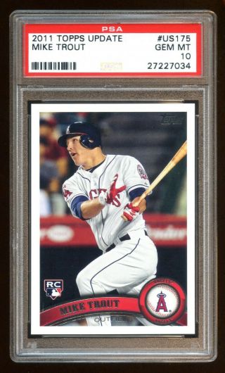 Psa 10 Mike Trout 2011 Topps Update Rookie Rc Sp Us175 50 - 50 Centered All Around