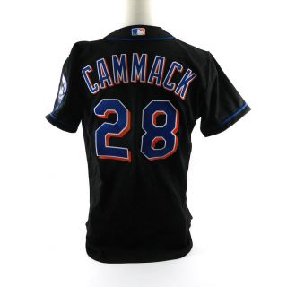 2001 York Mets Eric Cammack 28 Game Issued Possibly Game Black Jersey