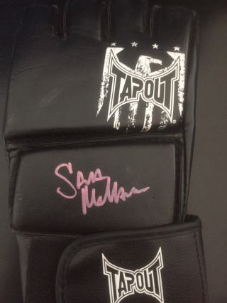 Ufc Mma Sara Mcmann Autographed Signed Tapout Mma Glove W/coa,  Holo