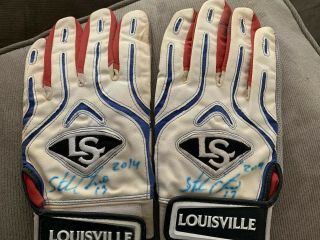 Starlin Castro Signed Game Louisville Slugger Batting Gloves