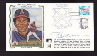 Rod Carew Signed 1991 Hall Of Fame Induction " Z " Cachet Fdc Cover Autograph Psa