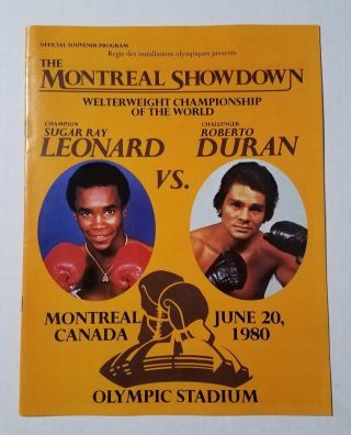 Sugar Ray Leonard Vs Roberto Duran Boxing Program - 1980 Montreal