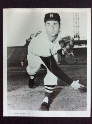 1962 8x10” B&w Photo Of Bill Monbouquette Boston Red Sox