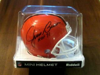 Jim Brown Hof 71 Cleveland Browns Hof Rb Signed Auto Riddell Mini Helmet Opfsc