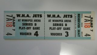 Wha Ticket Voucher Jets Vs Oilers May 20,  1979 Last Wha Game