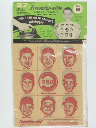 Old 1964 Chicago Cubs Baseball 27 Transfer - Ette Iron Ons Decals