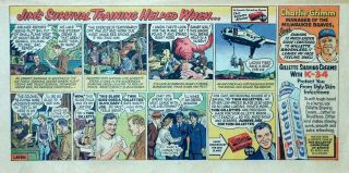 Charlie Grimm - Milwaukee Braves - Gillette Razors - 1953 Color Sunday Comic Ad