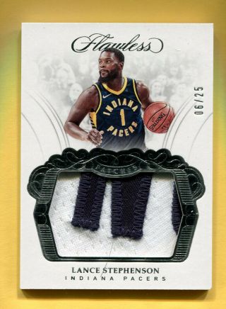 Lance Stephenson 2017 - 18 Panini Flawless Patches Gu Patch 06/25