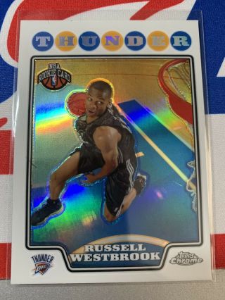 Russell Westbrook Topps Chrome Refractor Rc 2008 - 09 Rookie Thunder Rockets