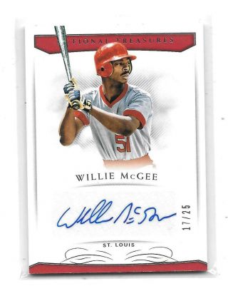 2018 National Treasures Willie Mcgee Autograph 17/25 St.  Louis Cardinals Auto