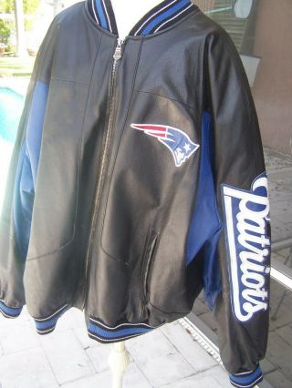 England Patriots Leather Jacket - Carl Banks G - Iii Full Zip Logo Coat Vtg