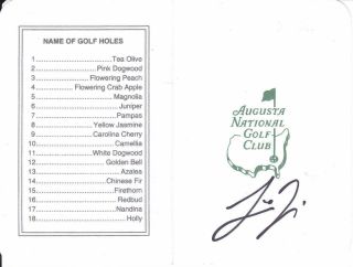 Joaquin Nieman Signed Augusta National Masters Scorecard